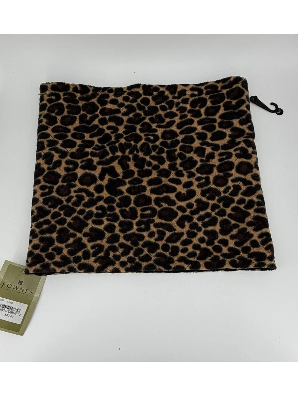 Fownes Leopard Print Faux Fur Neck Warmer Infinity Scarf One Size NWT